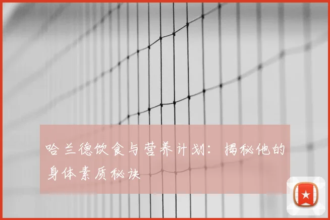 哈兰德饮食与营养计划:揭秘他的身体素质秘诀